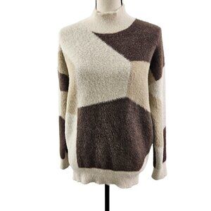 Michelle Nicole Women’s Soft Plush Mock Turtle Neck Pullover Sweater Size Medium
